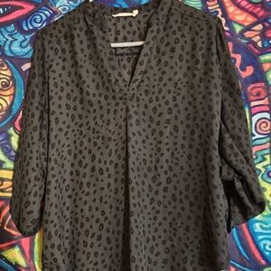 Lush Black Leopard Print Blouse